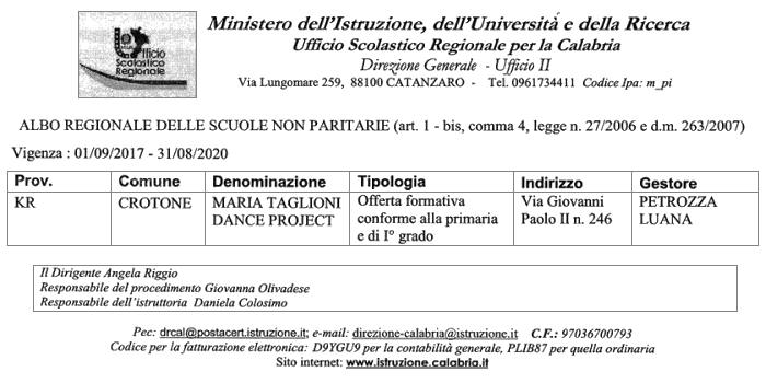 Associazione Scuola di Danza Maria Taglioni Dance Project  Crotone  dal 1980 l eccellenza nella danza