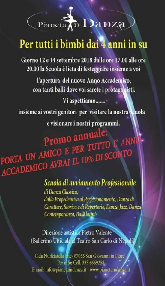Pianeta in Danza - San Giovanni in Fiore (CS) Pianeta in Danza - San Giovanni in Fiore (CS) - Scuola di Avviamento Professionale di Danza Classica, Moderna Hip Hop - Sara De Paola Valente - Direzione Artistica Pietro Valente
