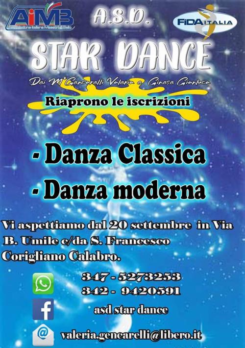 ASD Star Dance - Corigliano Calabro (CS) - Maestri Valeria Gencarelli e Gianluca Ginese - Diplomati Aimb Italia